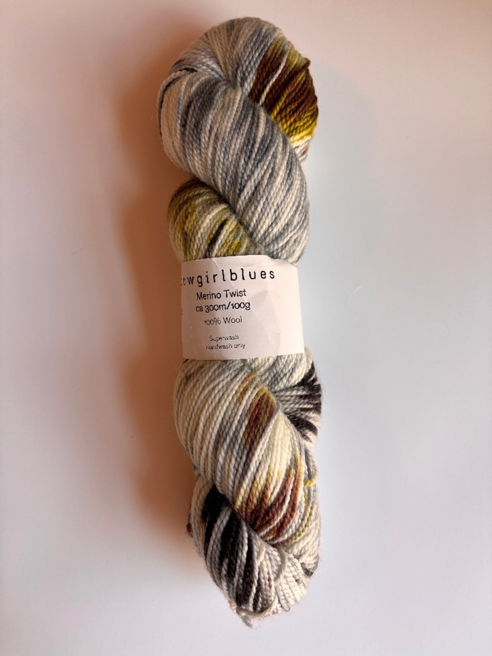cowgirlblues Merino Twist yarn in "writing in the Sand" colorway - single skein